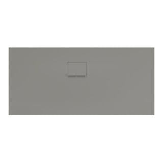 V&B Bac à douche Squaro Infinity 150x70x4 cm, gris, angle encastré gauche contre mur