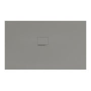 V&B Bac à douche Squaro Infinity 150x90x4cm, gris, installation d'angle gauche contre mur