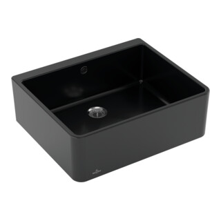 V&B Bac à vaisselle simple 60 x m avec garniture vidage, commande manuelle, pure black