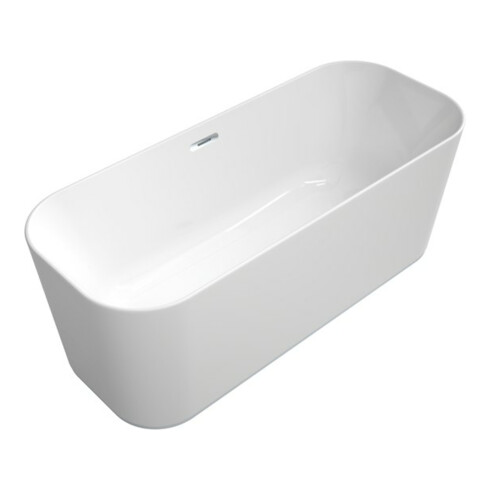 V&B Baignoire îlot Finion 170x70 cm, vidage latéral, anneau design, blanc