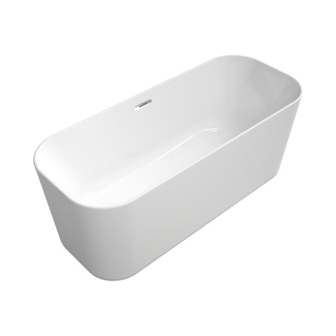 V&B Baignoire îlot Finion 170x70 cm, vidage latéral, anneau design, blanc
