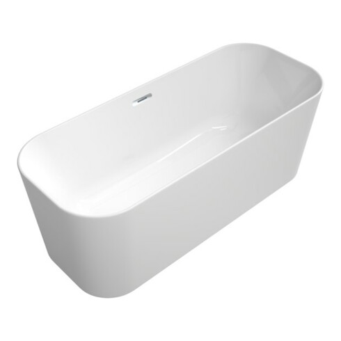 V&B Baignoire îlot Finion Chrome-Colour sur D 170x70cm, vidage, trop-plein, blanc
