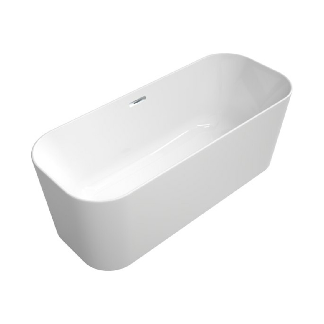 V&B Baignoire îlot Finion couleur chrome D 170x70cm, PtoVtl., ÜL, arrivée, blanc