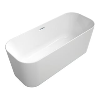 V&B Baignoire îlot Finion couleur chrome sur D 170x70cm, PtoVtl., ÜL, anneau design, blanc