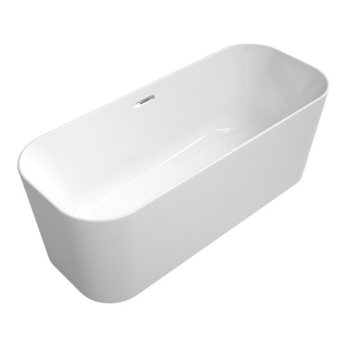 V&B Baignoire îlot Finion couleur chrome sur D 170x70cm, PtoVtl., ÜL, arrivée, EM, blanc