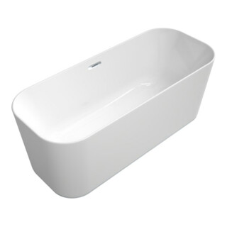 V&B Baignoire îlot Finion couleur chrome sur D 170x70cm, PtoVtl., ÜL, arrivée, Rg., blanc