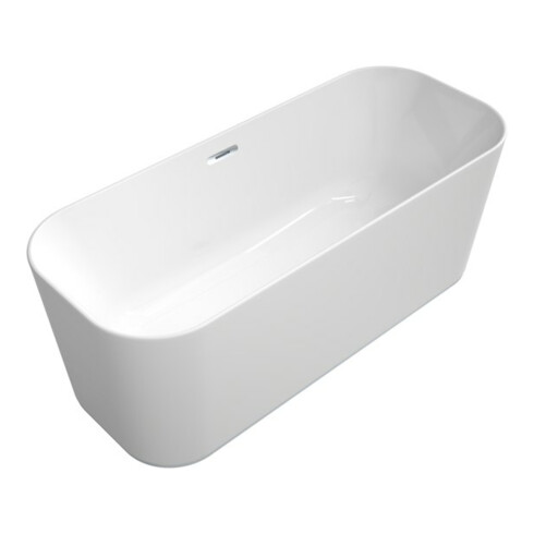 V&B Baignoire îlot Finion couleur chrome sur D 170x70cm, PtoVtl., ÜL, arrivée, Rg., blanc