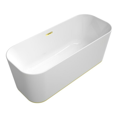 V&B Baignoire îlot Finion couleur or D 170x70cm, PtoVtl., ÜL, anneau design, blanc