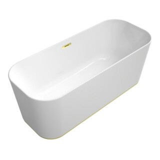 V&B Baignoire îlot Finion couleur or D 170x70cm, vidage, trop-plein, arrivée, droite, blanc