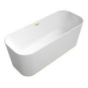 V&B Baignoire îlot Finion Équipement or 170x70cm, vidage, trop-plein, anneau design, blanc