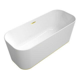 V&B Baignoire îlot Finion Équipement Or 170x70cm, vidange, trop-plein, droite, émail, blanc