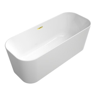 V&B Baignoire îlot Finion Or 170x70 cm, trop-plein, blanc