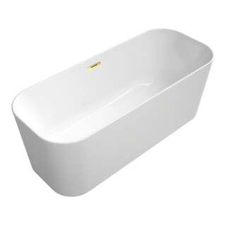 V&B Baignoire îlot Finion Or 170x70 cm, vidage, trop-plein, arrivée, blanc