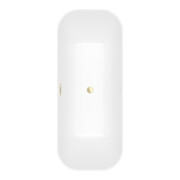 V&B Baignoire îlot rectangulaire FINION 170x70 cm, blanc brillant, or