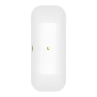 V&B Baignoire îlot rectangulaire FINION 170x70 cm, droite, surface lisse, blanc brillant, or