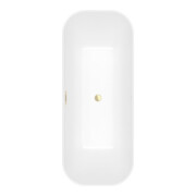 V&B Baignoire îlot rectangulaire FINION 170x70 cm, droite, surface lisse, blanc brillant, or