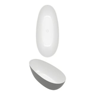 V&B Baignoire rectangulaire CoD Antao 170x75x50cm, libre, Quaryl, blanc brillant C-plus