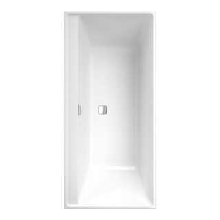 V&B Baignoire rectangulaire Collaro Duo 160x75 cm, version EB Chrome, blanc pierre