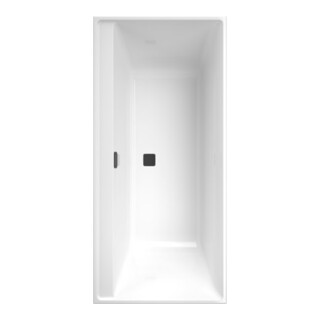 V&B Baignoire rectangulaire Collaro Duo 160x75 cm, version EB noir mat, blanc