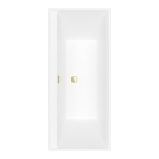 V&B Baignoire rectangulaire Collaro Duo 170x75 cm, finition EB or, blanc pierre