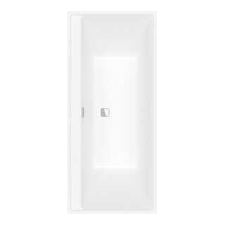 V&B Baignoire rectangulaire Collaro Duo 170x75 cm, version EB Chrome, blanc pierre