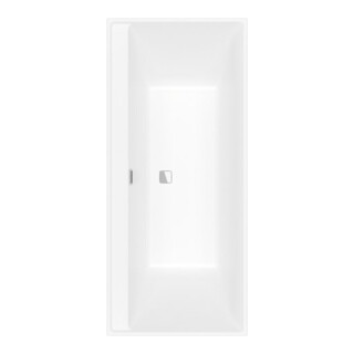 V&B Baignoire rectangulaire Collaro Duo 180x80 cm, version EB Chrome, blanc pierre