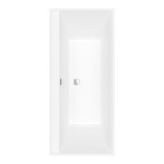 V&B Baignoire rectangulaire Collaro Duo 180x80 cm, version EB Chrome, blanc pierre