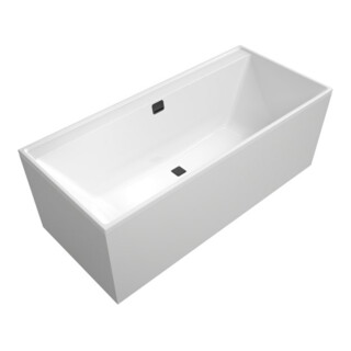 V&B Baignoire rectangulaire Collaro Duo 180x80 cm, version encastrée, noir mat, blanc