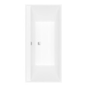 V&B Baignoire rectangulaire Collaro Duo 190x90cm, version EB Chrome, blanc pierre