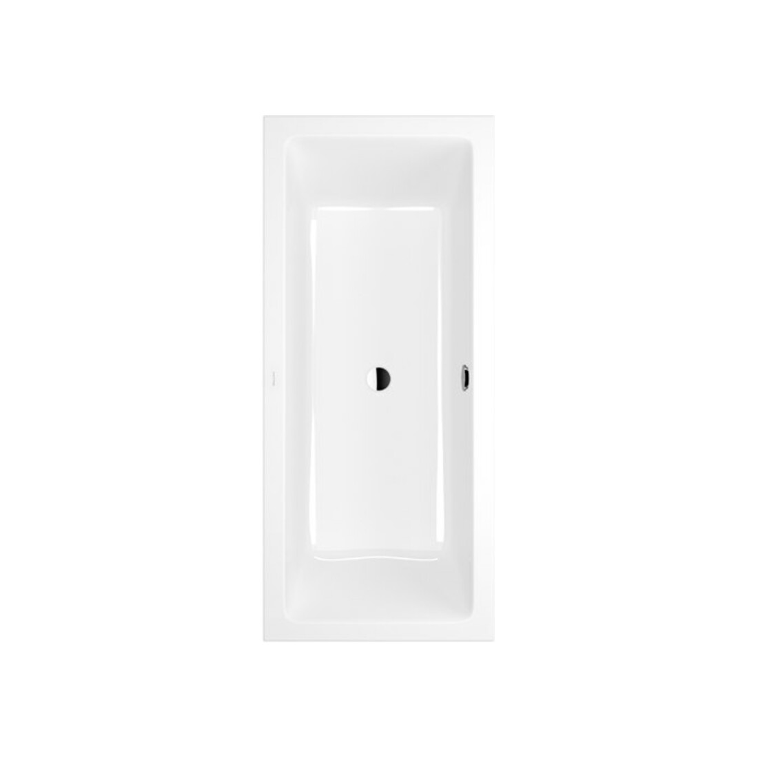 V&B Baignoire rectangulaire Newo 180x80 cm, vidage central, blanc