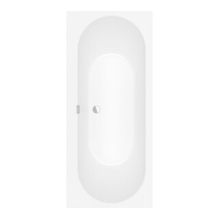 V&B Baignoire rectangulaire Oberon 2.0 170x75 cm, vidage central, blanc pierre