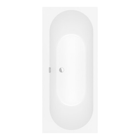 V&B Baignoire rectangulaire Oberon 2.0 170x75 cm, vidage central, blanc pierre
