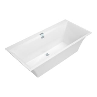 V&B Baignoire rectangulaire Squaro Edge 12 Duo 160x75 cm, blanc, vidage central