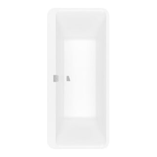 V&B Baignoire rectangulaire Squaro Edge 12 Duo 180x80cm, îlot, avec vidange/surverse, blanc brillant