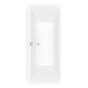 V&B Baignoire rectangulaire Squaro Edge 12 Duo 180x80cm, îlot, avec vidange/surverse, blanc brillant