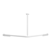 V&B Barre de douche Vicare Fonction 120x120cm, blanc, pour rideau, d'angle