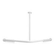 V&B Barre de douche Vicare fonction 90x90cm, blanc, pour rideau, d'angle