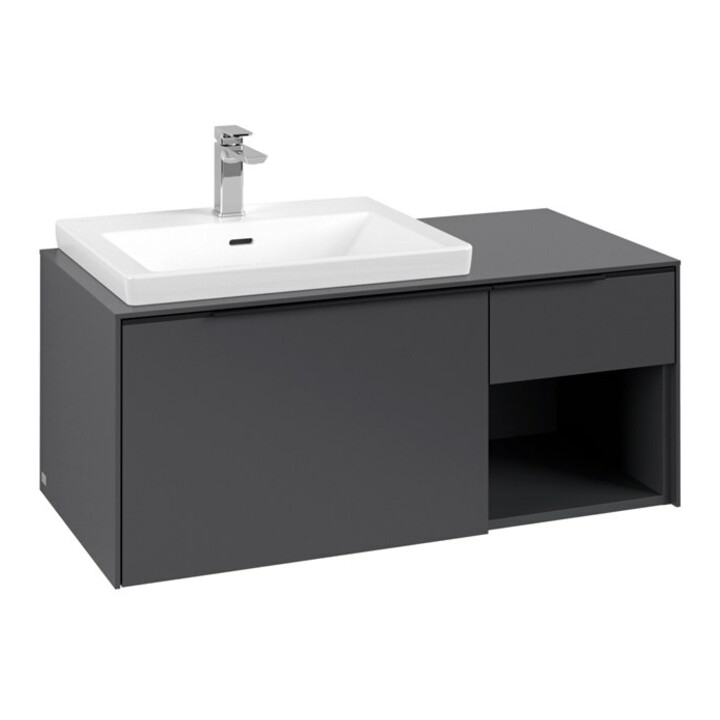 V&B Beck meuble sous-lavabo Subway 3.0 100,1x42,25x51,6cm, gauche, graphite