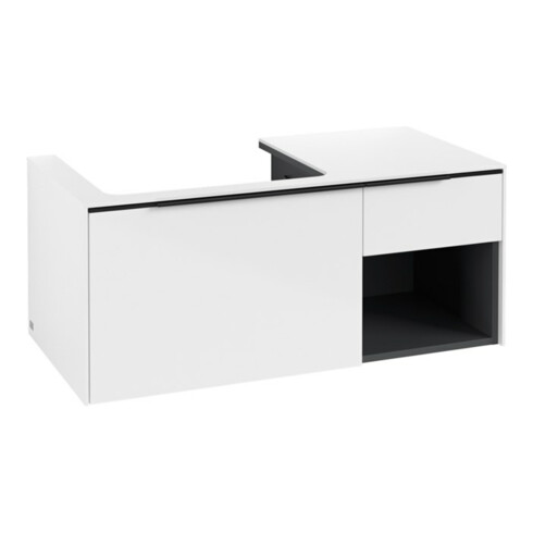 V&B Beck. Sous-meuble lavabo gauche Subway 3.0 100,1x42,25x51,6cm, blanc mat