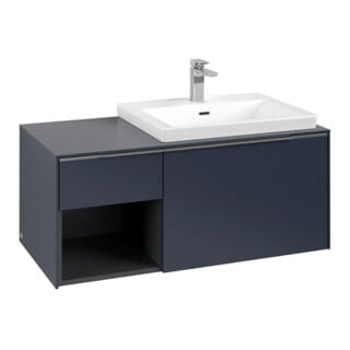 V&B Beck. Sous-meuble lavabo Subway 3.0 100,1x42,25x51,6cm, chêne clair/gris alu, marbre blanc
