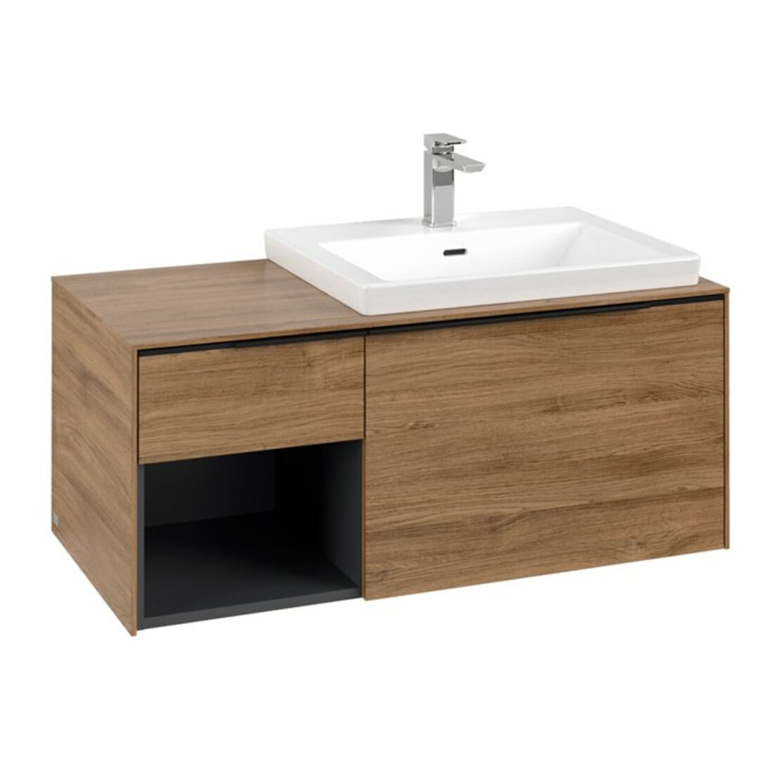 V&B Beck. sous-meuble lavabo Subway 3.0 100,1x42,25x51,6cm, m LE/Gr vo b, Kan Oa