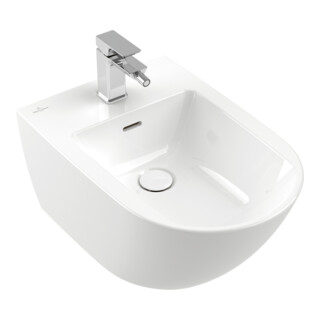 V&B Bidet Antao 37,5x56 cm, ovale Form, suspendu, noir pur C-plus