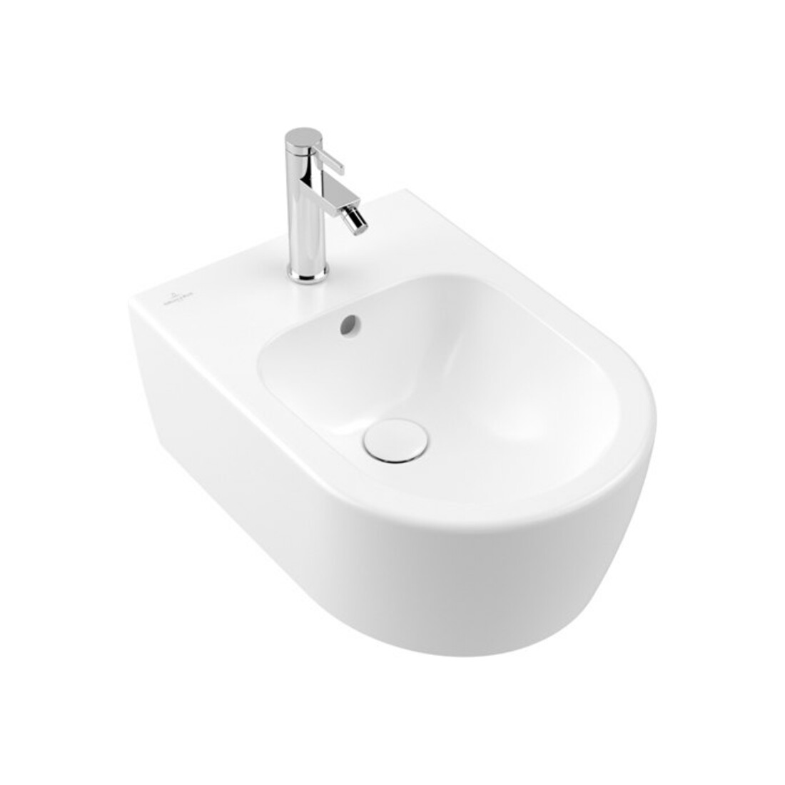 V&B Bidet mural AVENTO 37x53 cm, 1 trou, avec trop-plein, blanc pierre C-plus