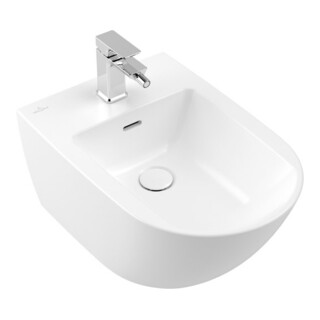 V&B Bidet mural Subway 3.0 37,5x56 cm, 1 robinet, avec trop-plein, blanc brillant C+