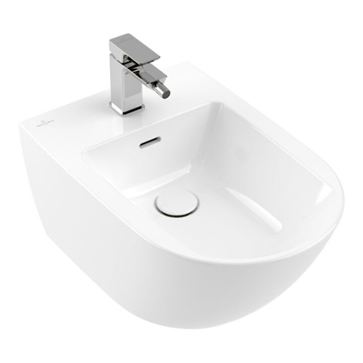 V&B Bidet mural Subway 3.0 37,5x56 cm, 1 robinet, avec trop-plein, blanc C-plus