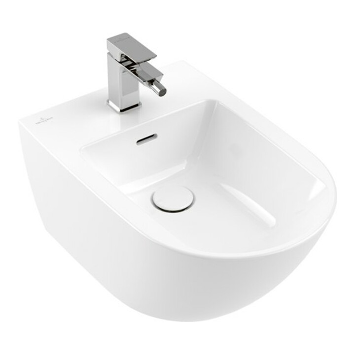 V&B Bidet mural Subway 3.0 37,5x56 cm, 1 trou de robinet, avec trop-plein, blanc