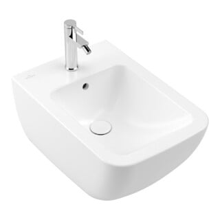 V&B Bidet mural VENTICELLO 37,5x56 cm, avec robinetterie, avec trop-plein, blanc brillant C-plus