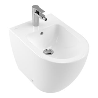 V&B Bidet sur pied Subway 2.0 37x56 cm, 1 trou de robinet, trop-plein, blanc
