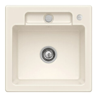 V&B bündige Spüle Siluet 50 S Flat m Abl.garn, Excenterbetätigung, crema