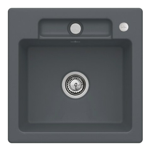 V&B bündige Spüle Siluet 50 S Flat m Abl.garn, Excenterbetätigung, graphite